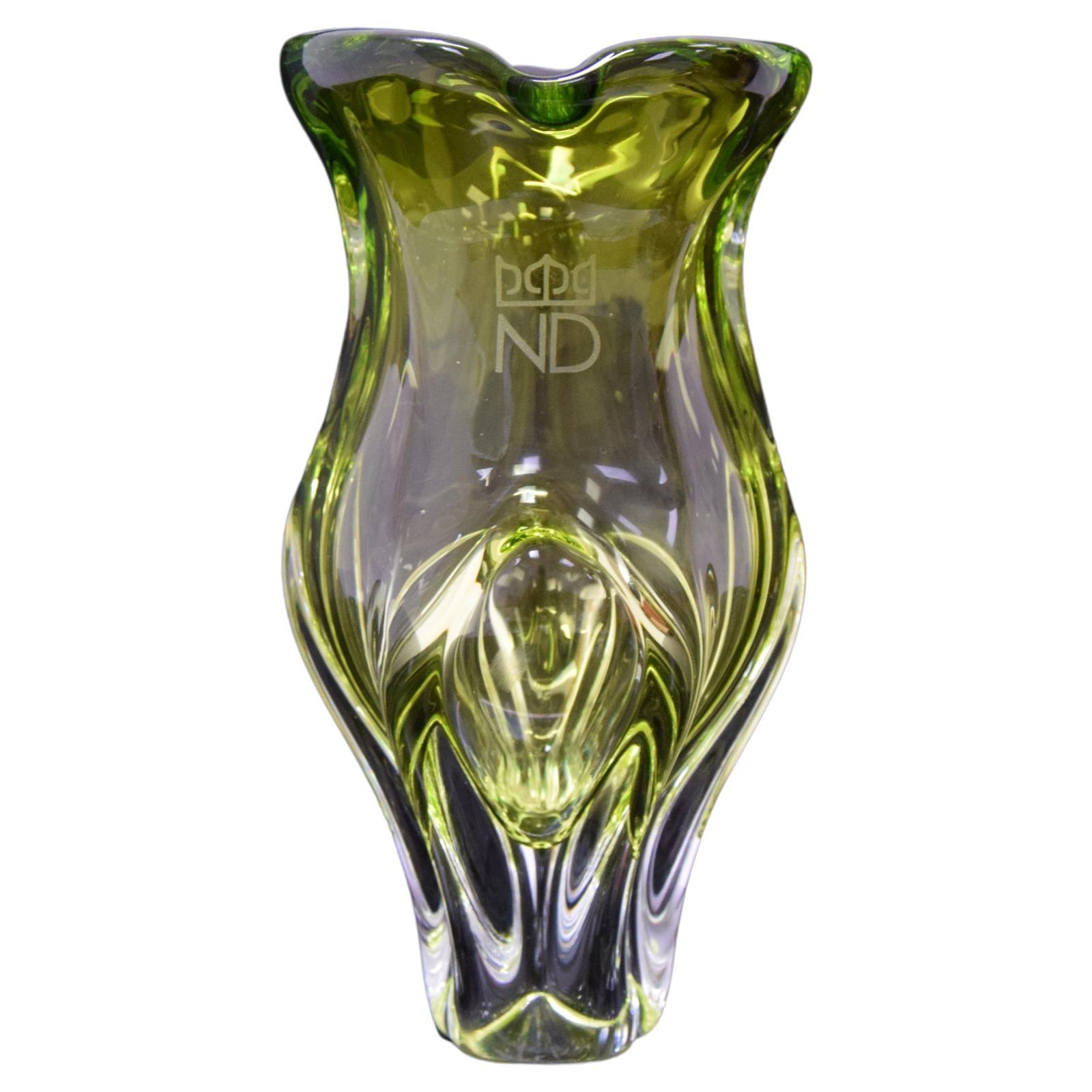 Vintage-Vase aus Kunstglas, entworfen von Josef Hospodka, 1960er Jahre