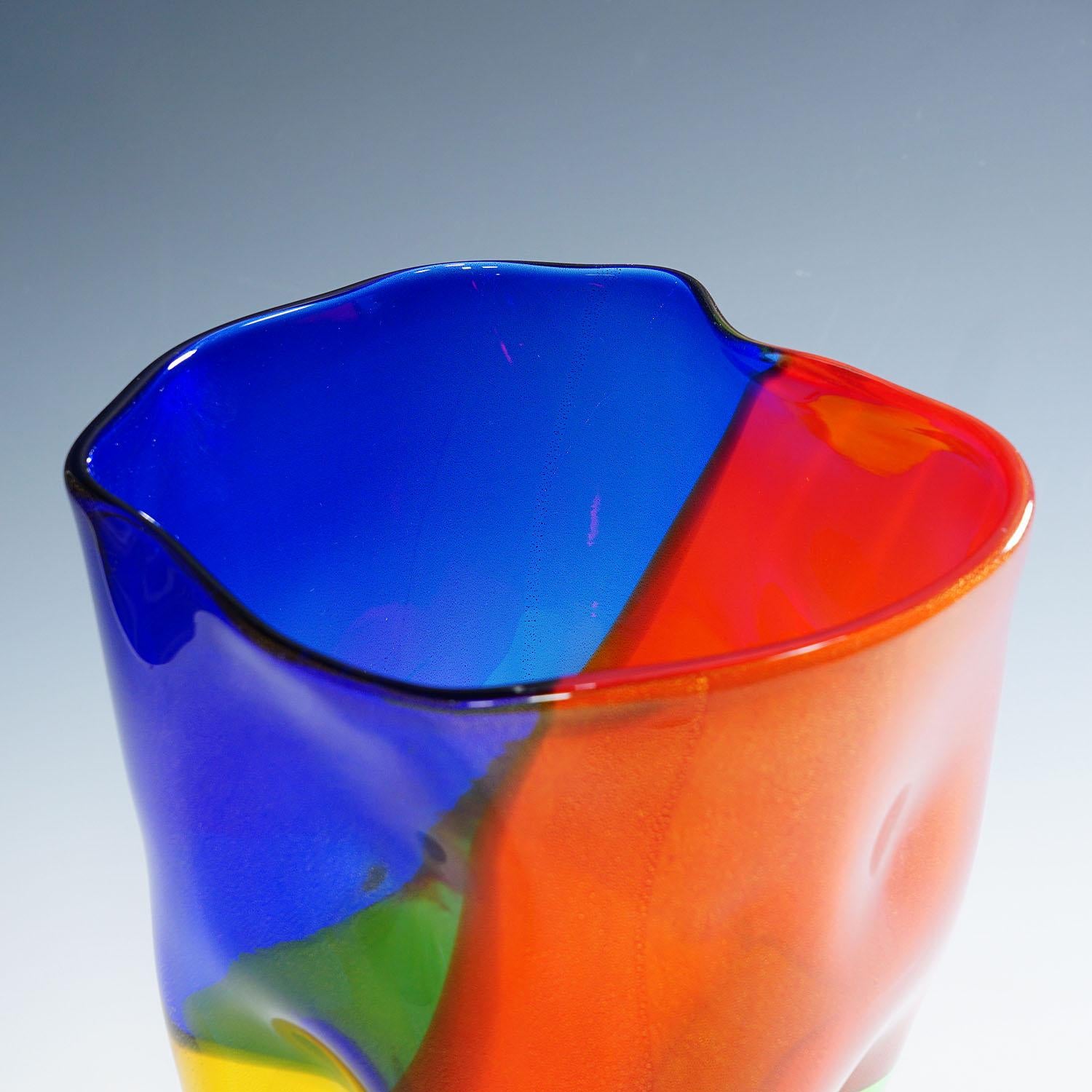 Vintage Art Glass Vase of the 4 Quarti Series by Seguso Viro In Good Condition For Sale In Berghuelen, DE