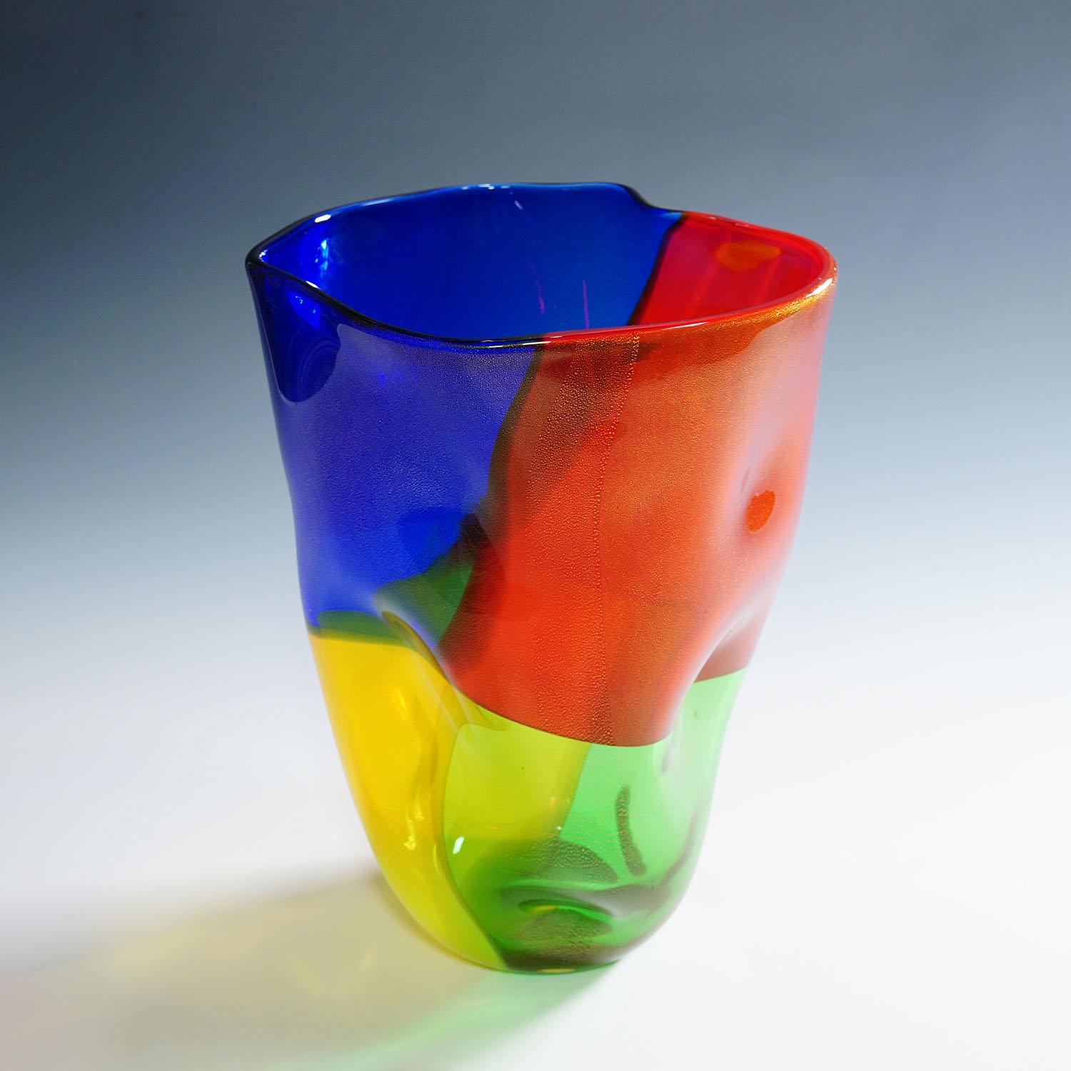 20ième siècle Vase d'art vintage de la série 4 Quarti de Seguso Viro en vente