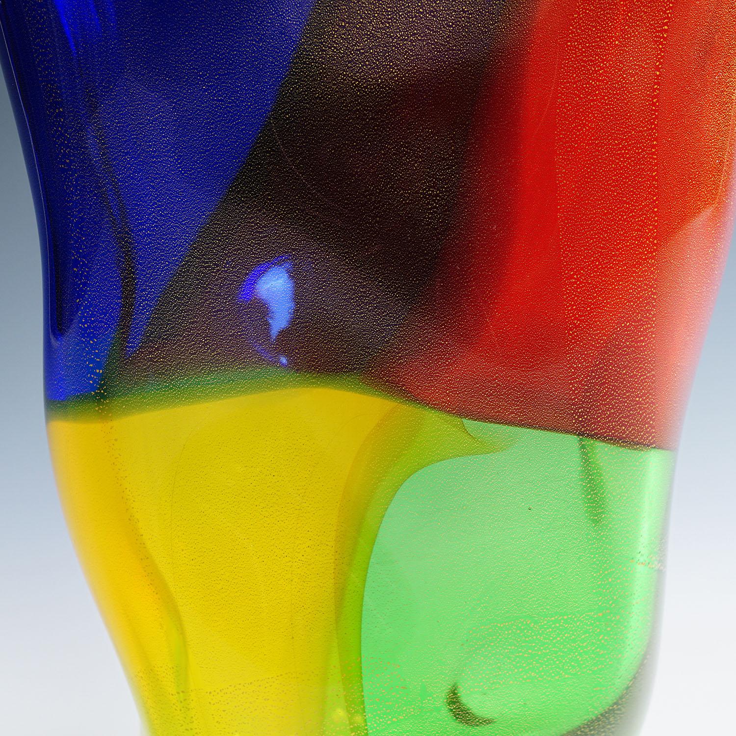 Vetro artistico Vaso d'epoca in vetro artistico della serie 4 Quarti di Seguso Viro in vendita