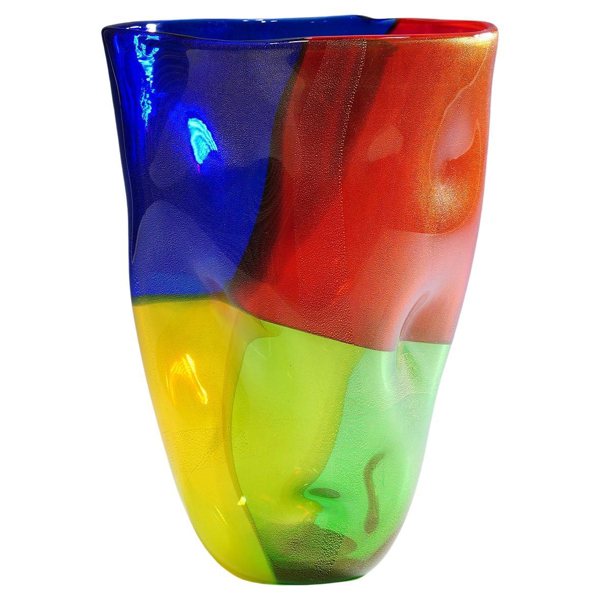 Vintage Art Glass Vase of the 4 Quarti Series by Seguso Viro