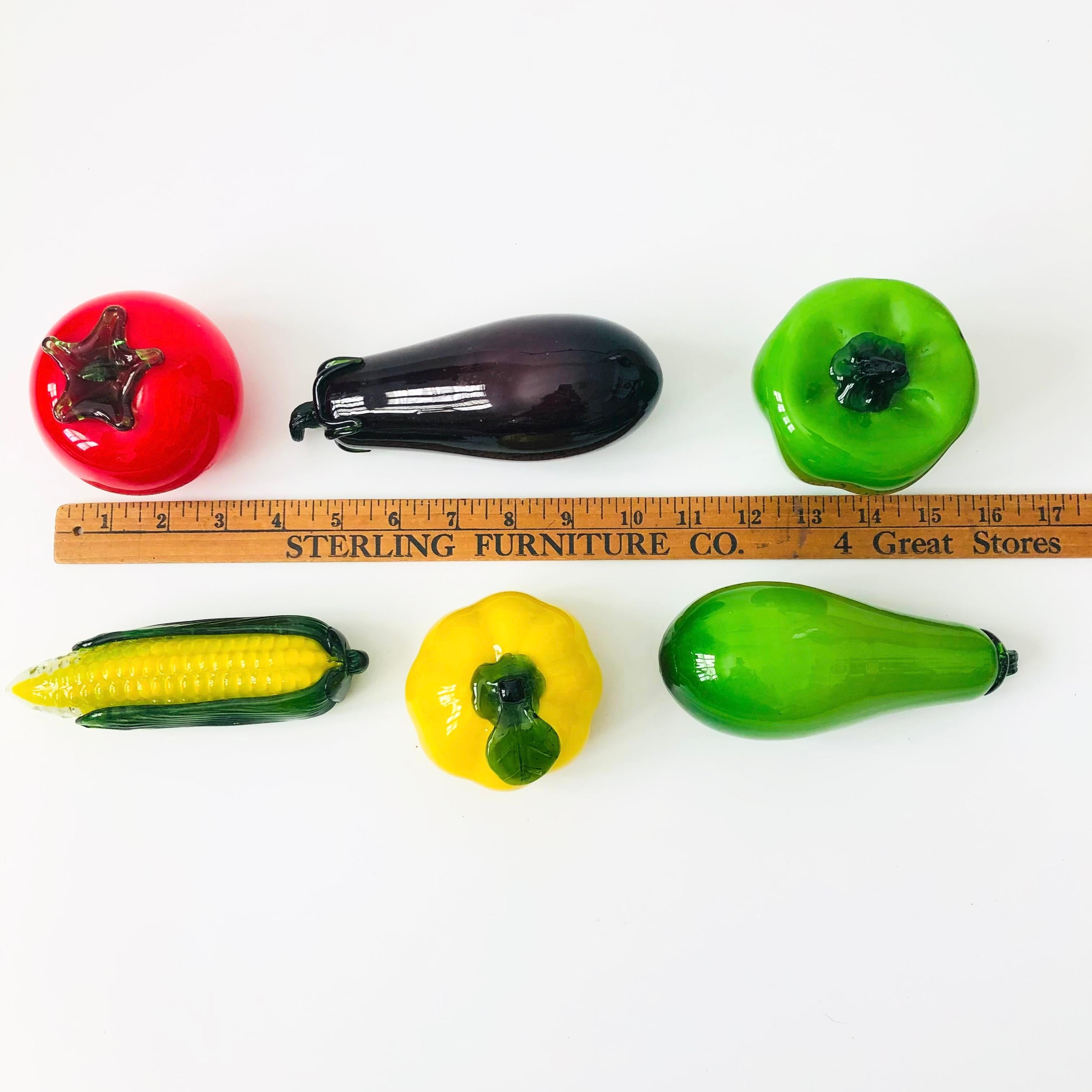 Vintage Art Glass Vegetables - Set of 6 For Sale 5