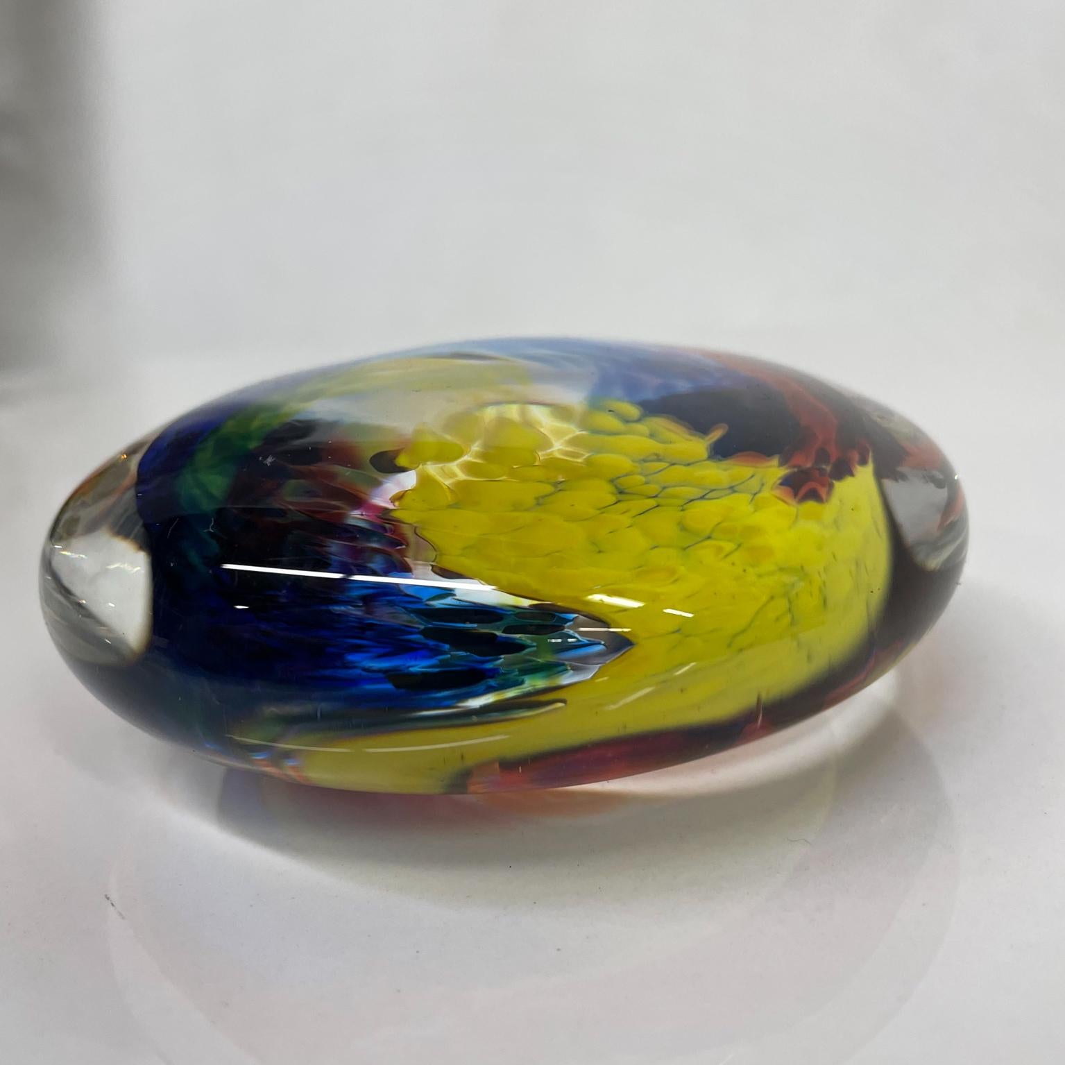 Vintage Art Glass Psychedelic Sea of Color Modern Paperweight, 1970s In Good Condition In Chula Vista, CA