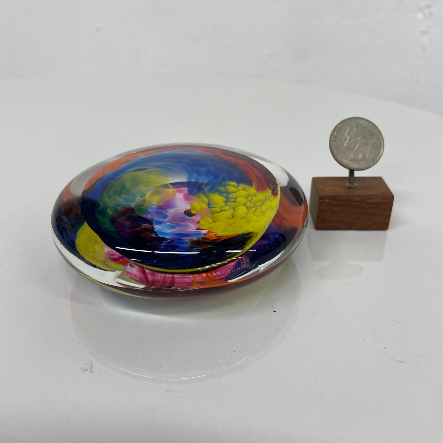 Late 20th Century Vintage Art Glass Psychedelic Sea of Color Modern Paperweight, 1970s