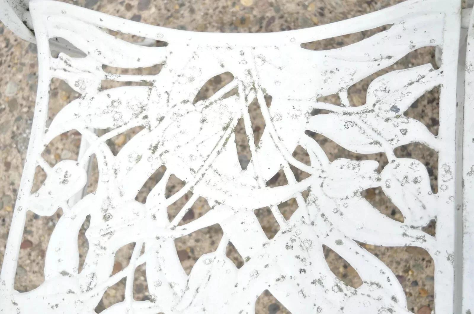Vintage Art Nouveau Aluminum Tulip Flower Garden Patio Bench Seat Attr. to Molla For Sale 2