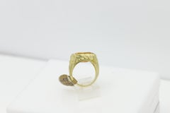 Vintage Art Nouveau Citrine Ring 18 Karat Gold Large Yellow Citrine