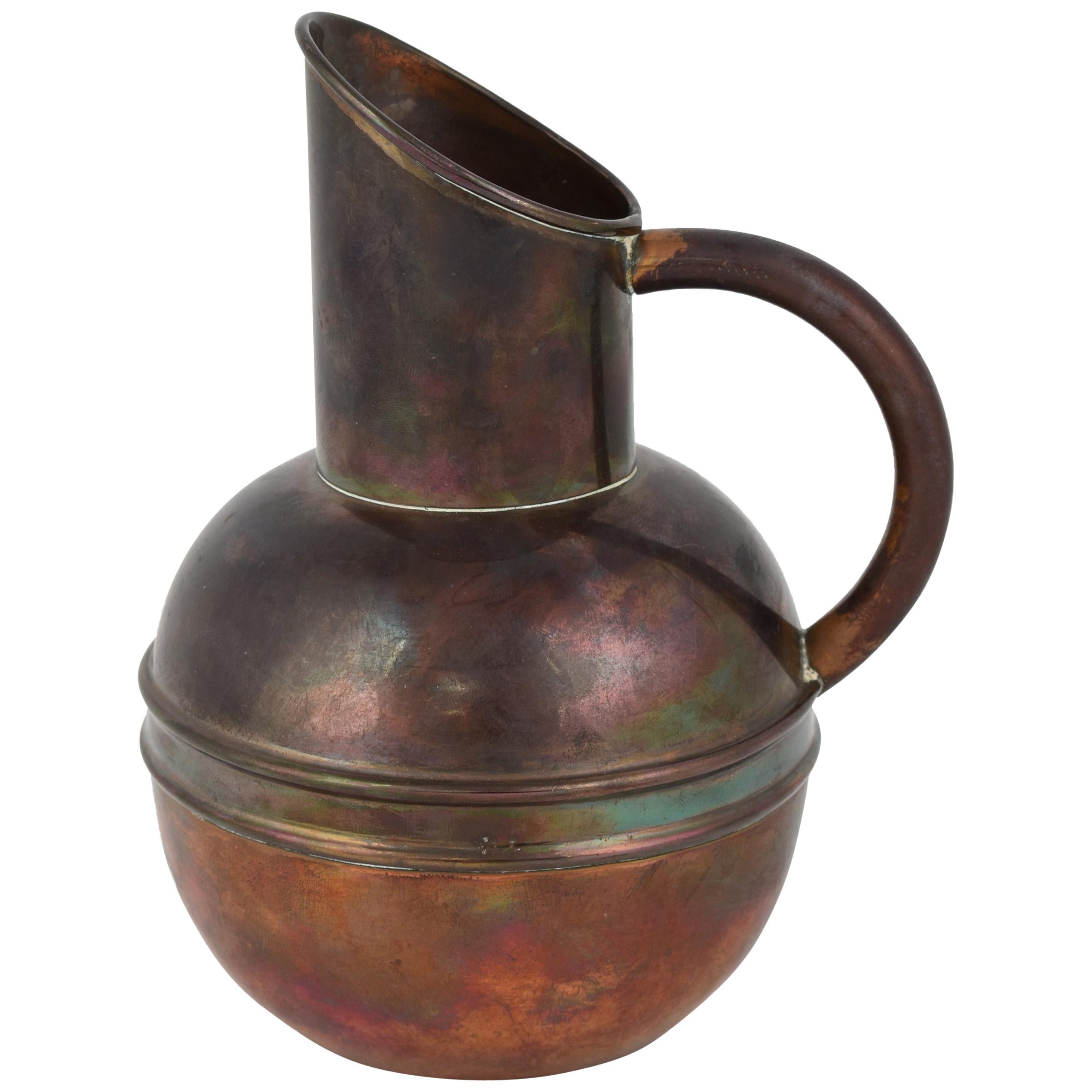 Vintage Art Nouveau Copper Jug by H. Loveridge and Co., England Early 20th  Century For Sale at 1stDibs