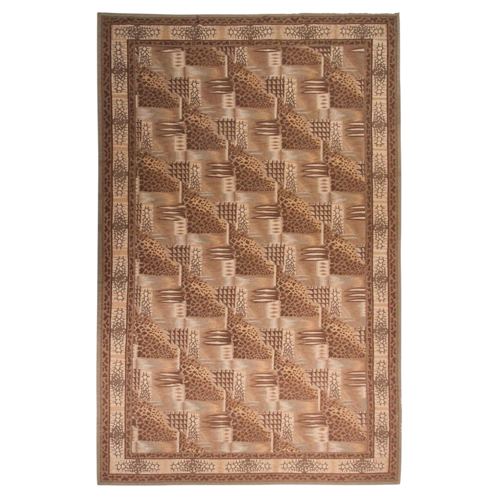 Vintage Art Nouveau Flat Woven Kilim Rug 12x18 Large Oversized Rug 366cmx554cm