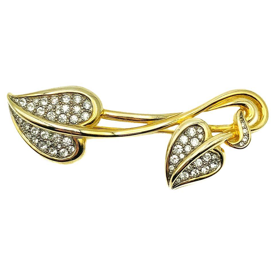 Vintage Art Nouveau Inspired Stylised Ivy Brooch 1980s