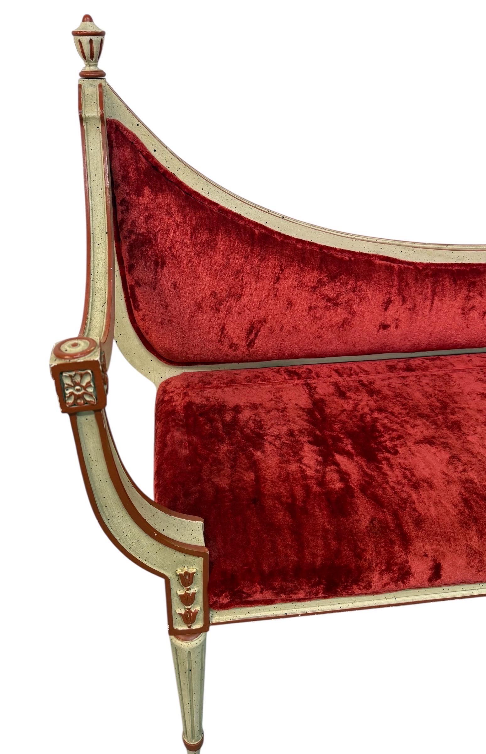 Vintage Art Nouveau Louis XVI Style Upholstering Rosso In condizioni buone in vendita a Clarksboro, NJ