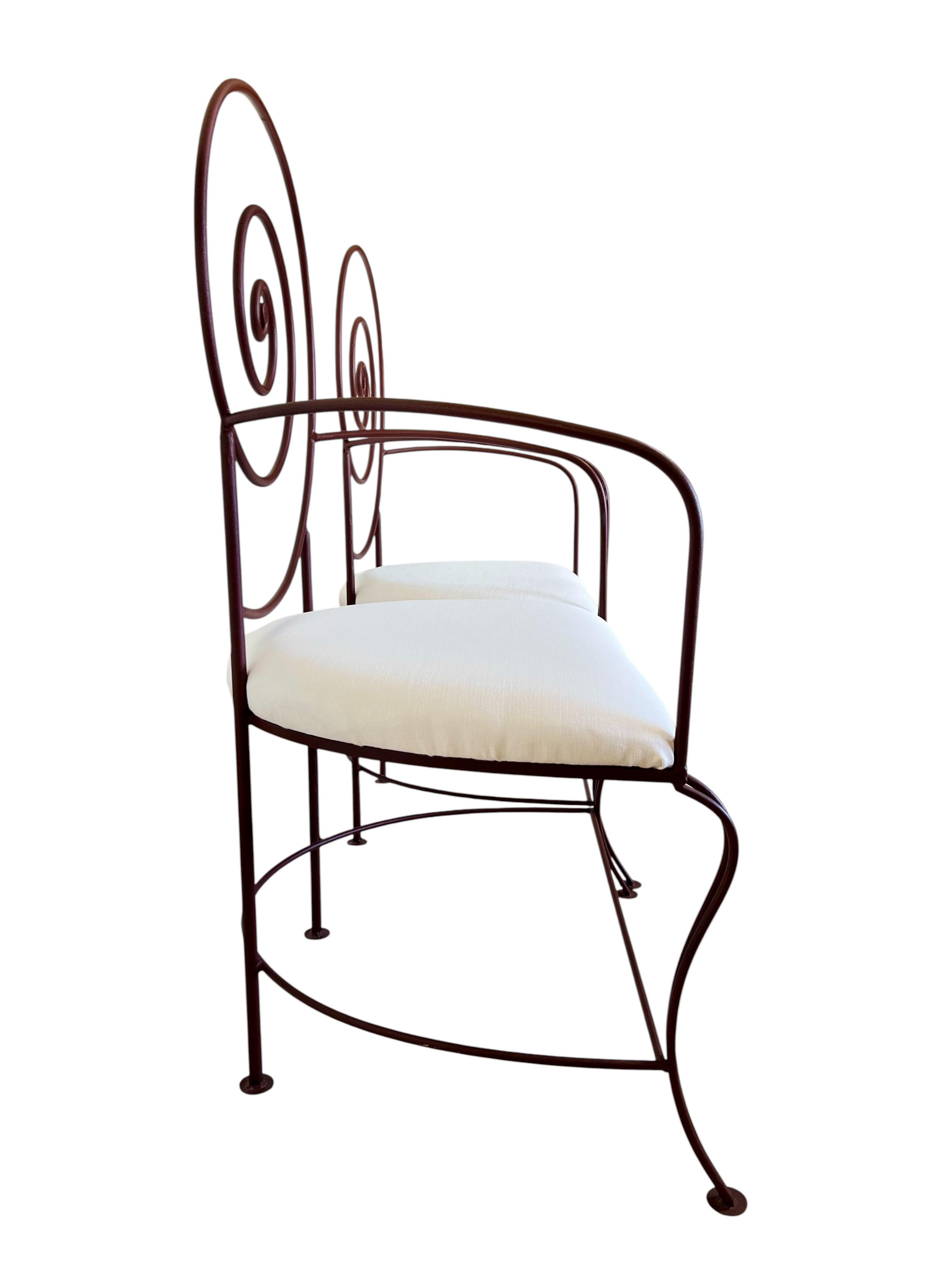 Art nouveau Paire de fauteuils en fer en spirale Vintage Art Nouveau Nautilus en vente