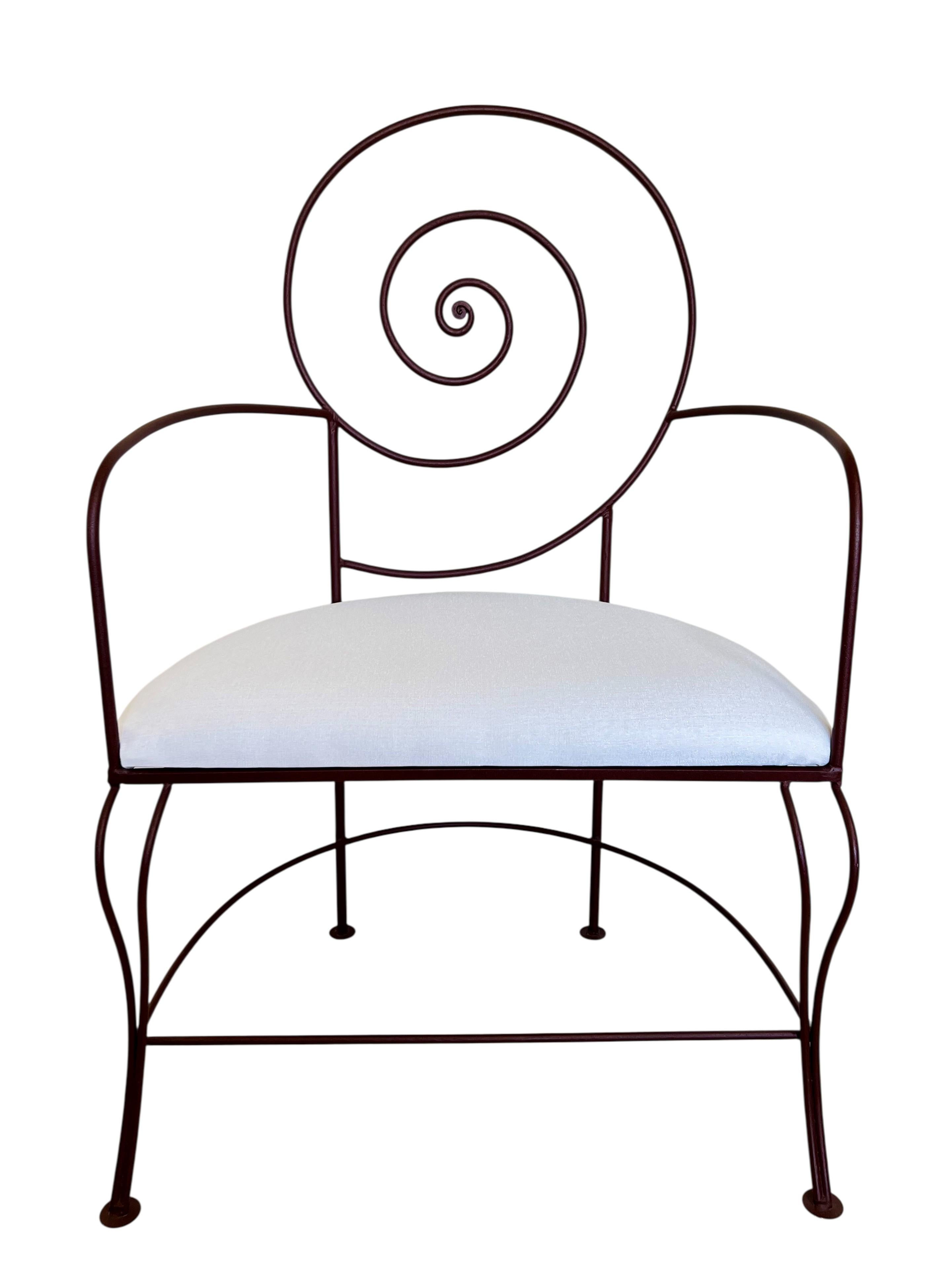 Paire de fauteuils en fer en spirale Vintage Art Nouveau Nautilus en vente 1