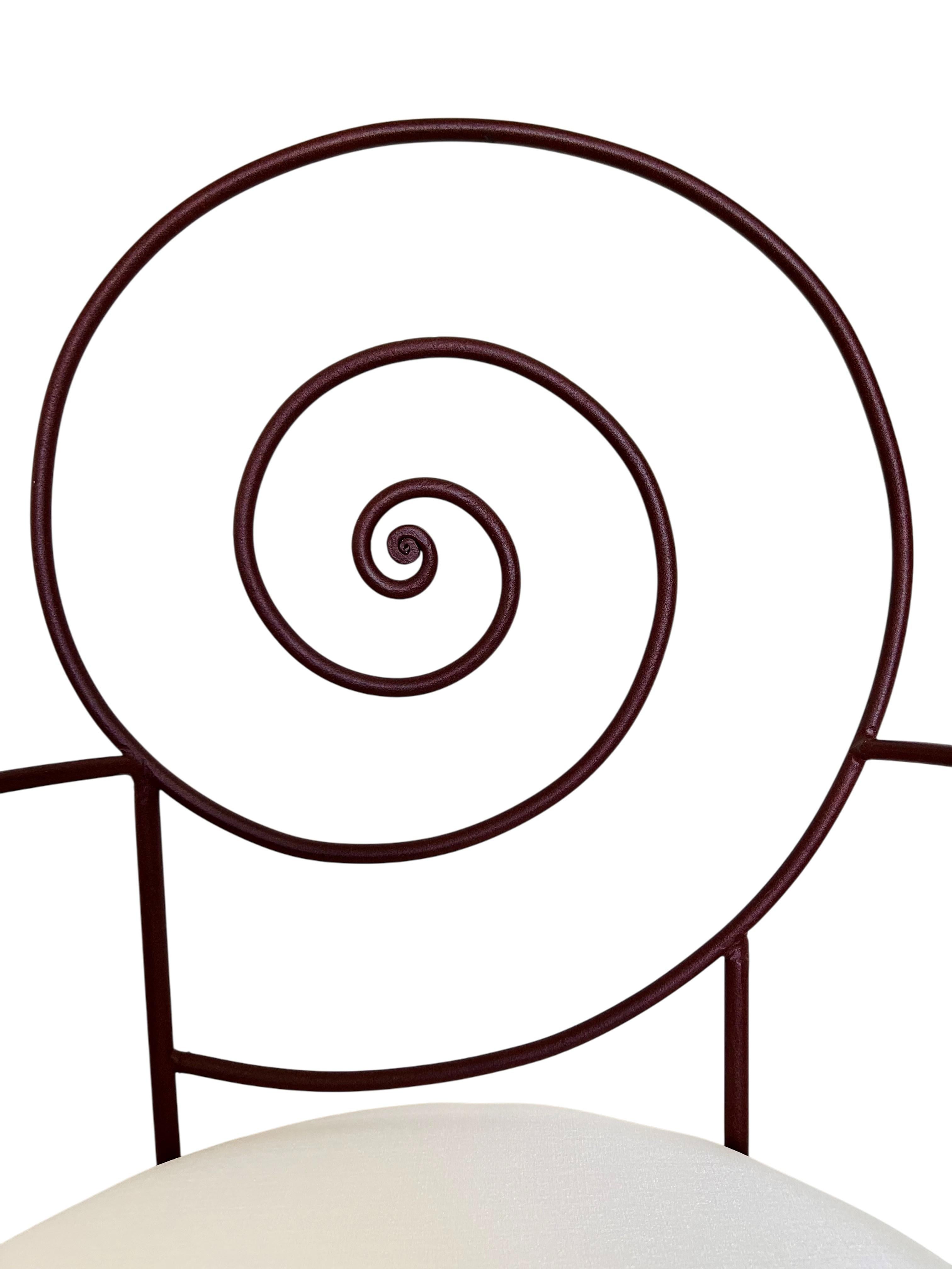 Paire de fauteuils en fer en spirale Vintage Art Nouveau Nautilus en vente 2