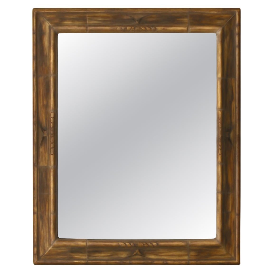 Miroir vintage Art nouveau en bois sculpté et orné en vente