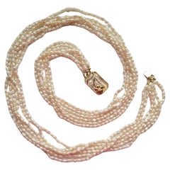 Vintage Jugendstil Perle Multi-Strand-Halskette