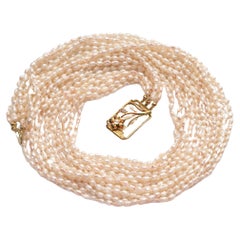Vintage Art Nouveau Multi-Strand Freshwater Pearl Necklace, 33.5"