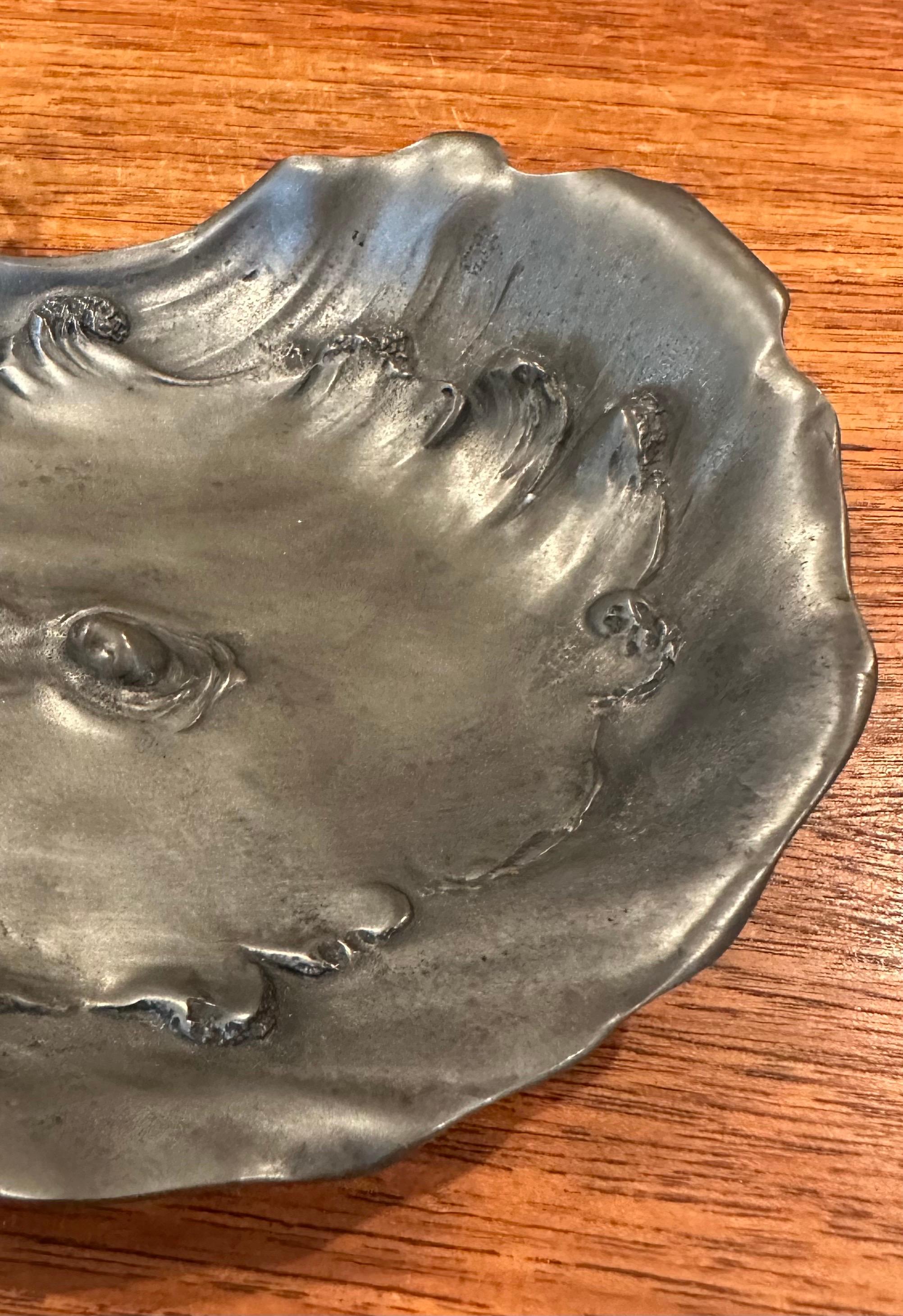 Vintage Art Nouveau Pewter Frog Bowl / Catch-All by Achille Gamba of Italy For Sale 7
