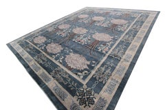 Vintage Art Nouveau Rug Arts & Crafts Rug William Morris Square Handmade