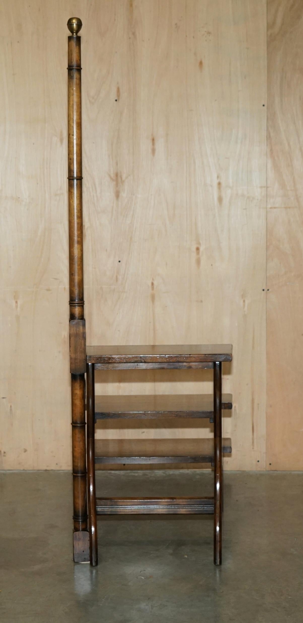 STEPS DE LIBRAIRE EN HARDWOOD VINTAGE ART NOUVEAU STYLE 166 CM en vente 5