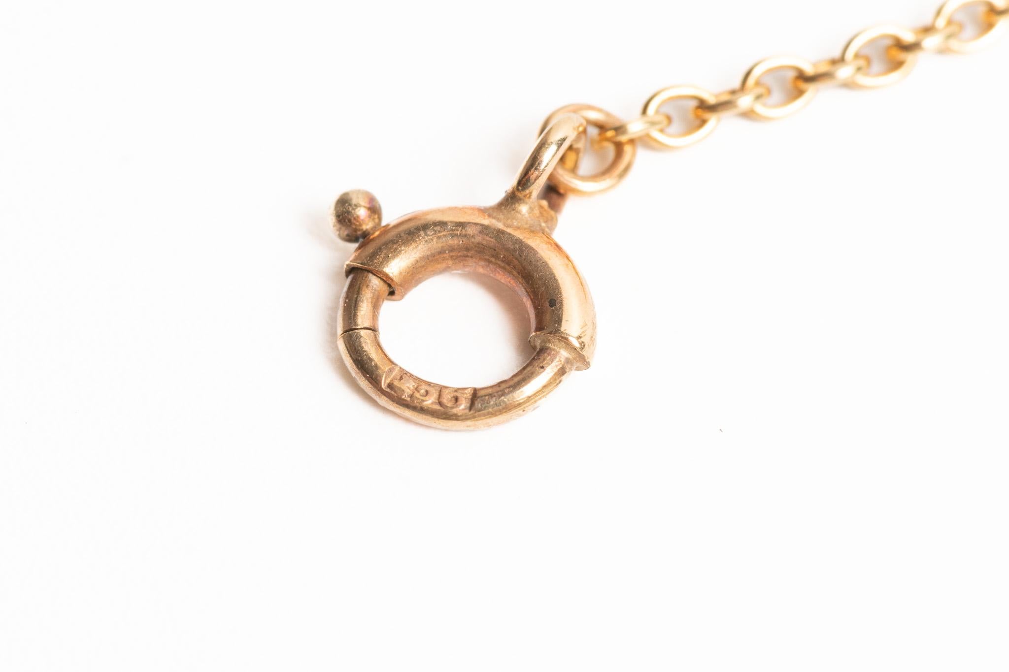 Vintage Art Nouveau Style 9ct Gold Amethyst Pendant Necklace In Good Condition For Sale In Portland, England