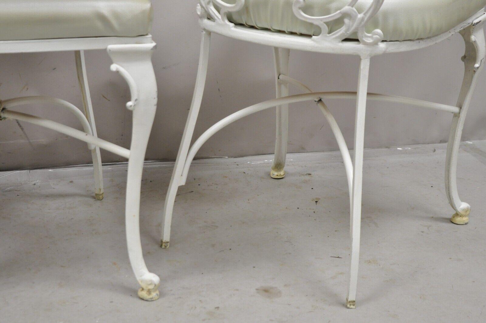 Vintage Art Nouveau Style Cast Aluminum Sunroom Patio Dining Chairs - Set of 3.  For Sale 6