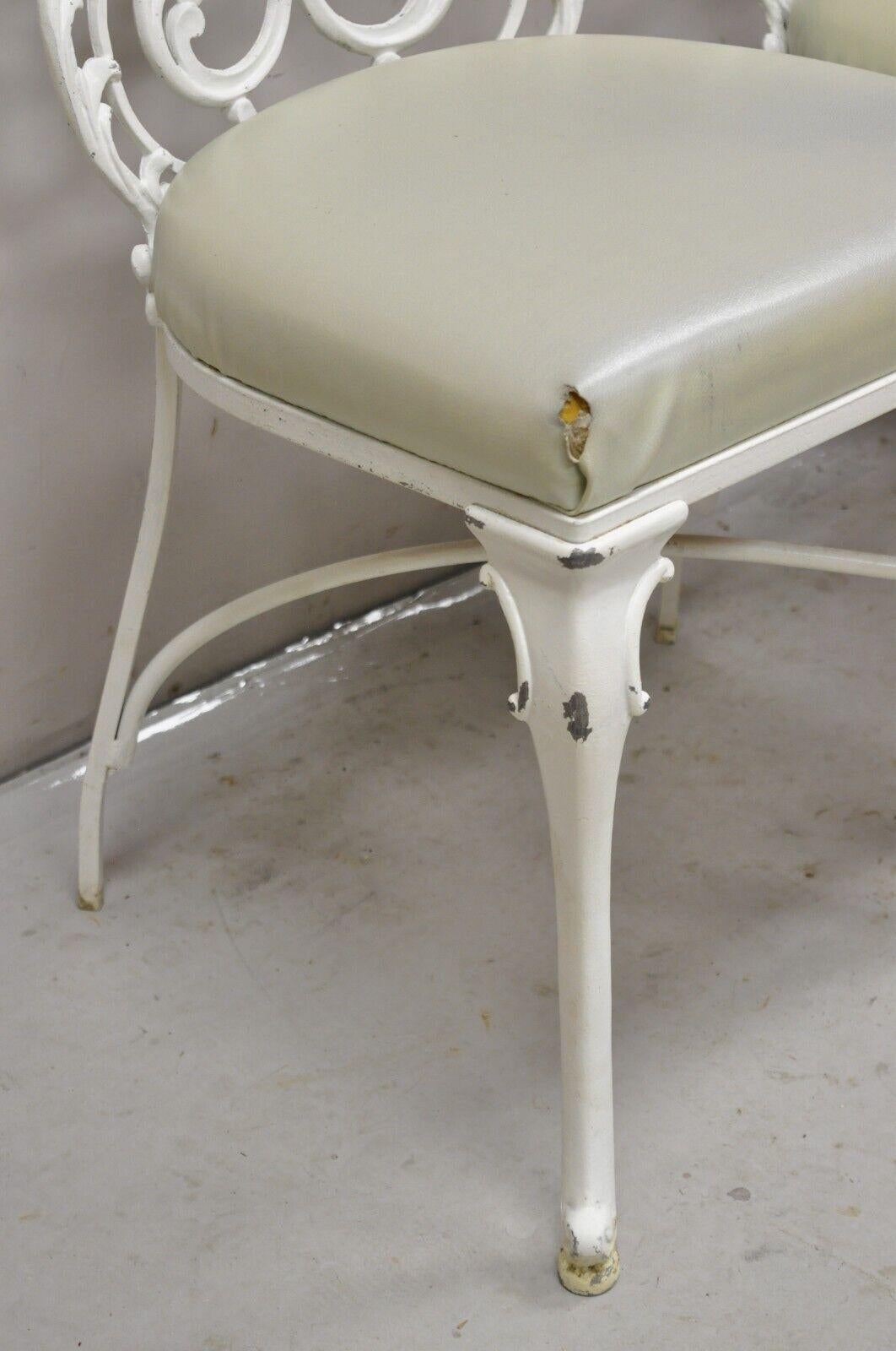 Vintage Art Nouveau Style Cast Aluminum Sunroom Patio Dining Chairs - Set of 3.  For Sale 1