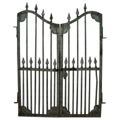 Vintage Art Nouveau Style Hand Forged Iron Gate from a Colonial Era Home