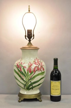 Vintage Art of Vintage Art of Vintage Art Nouveau Style Pink Flower Porcelain Table Lamp by Wildwood