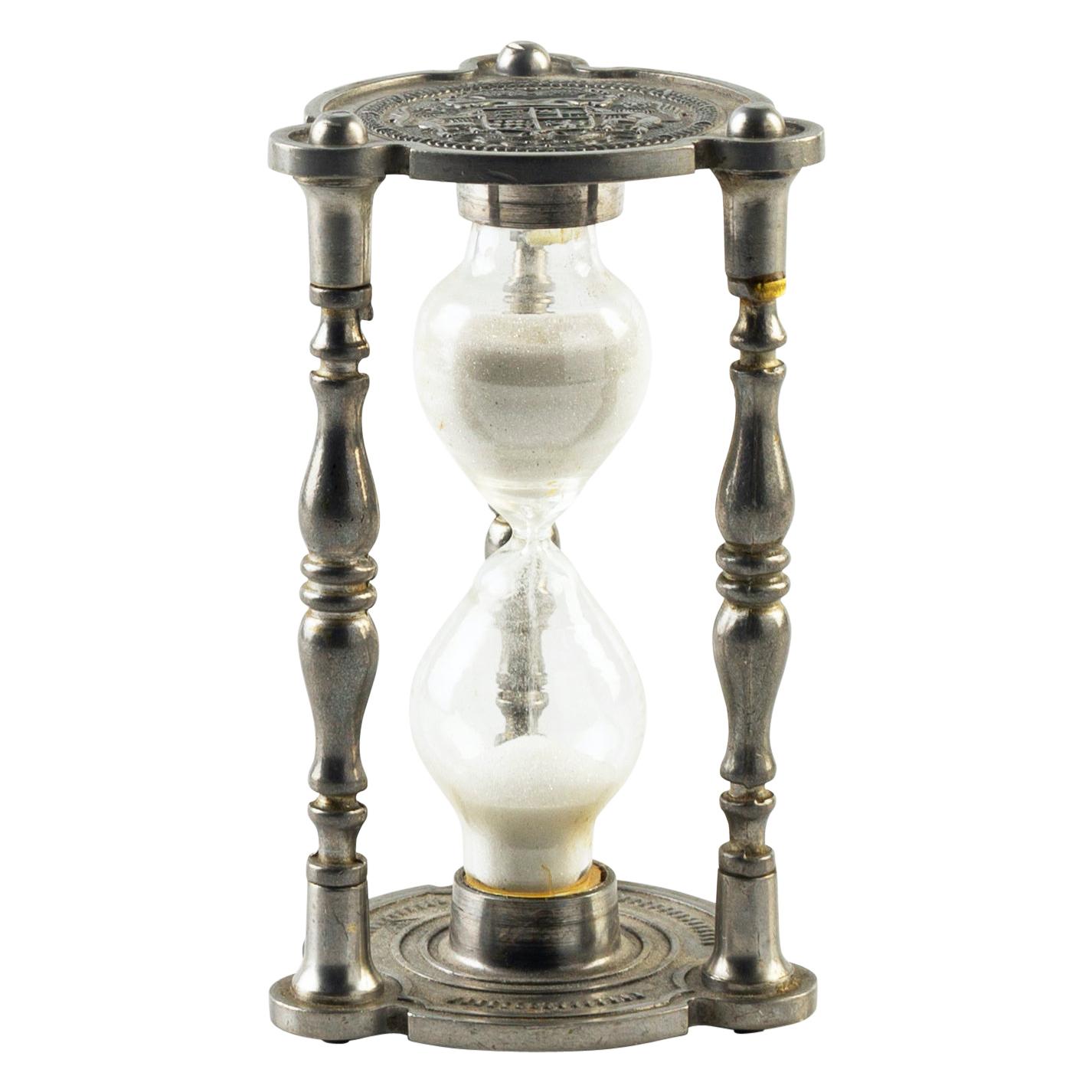 Vintage Art Nouveau Tin Hourglass, Early 1900
