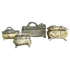 Antique Art Nouveau Trinket Boxes - Set of 4