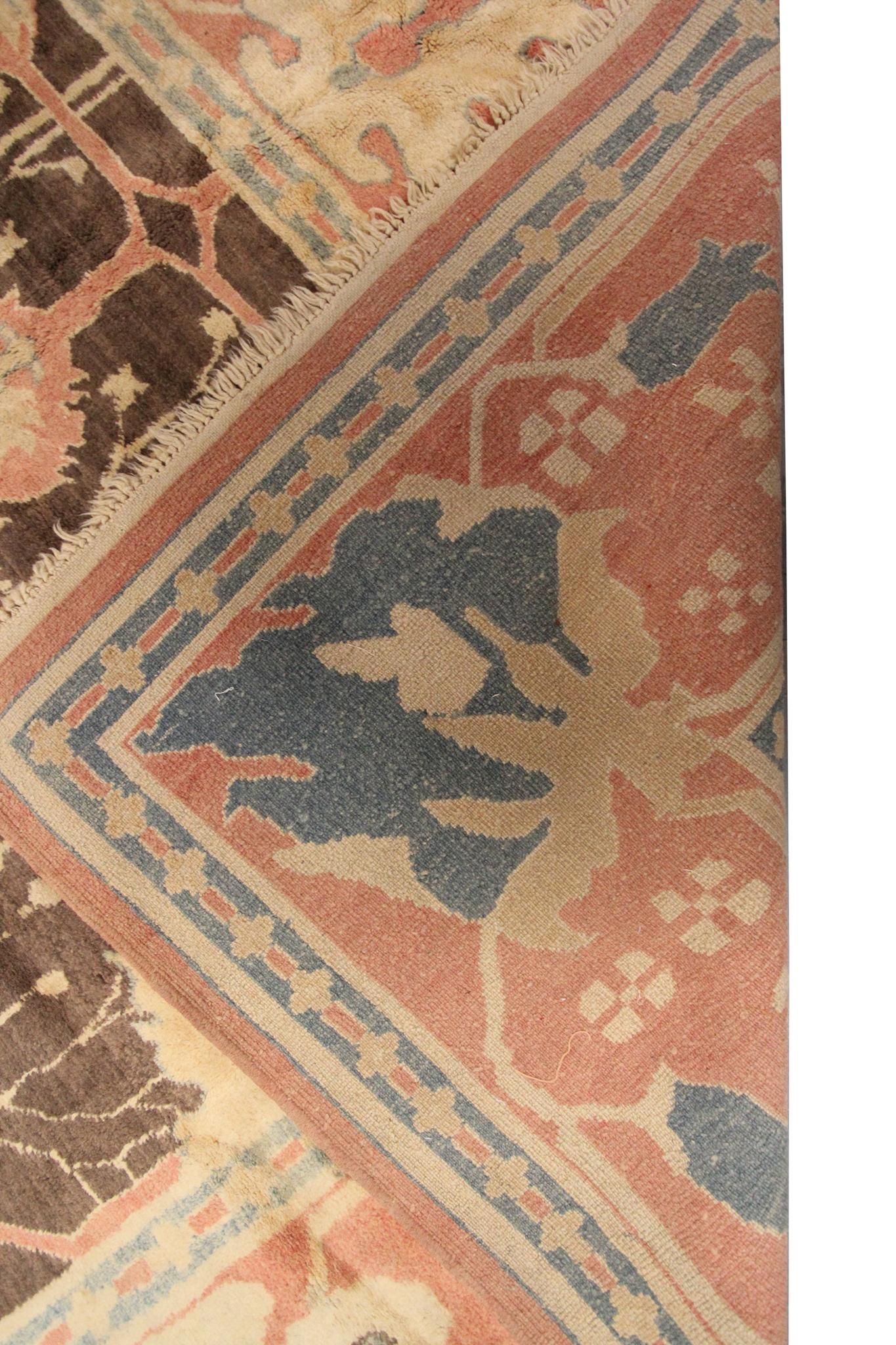 Türkischer Oushak-Teppich im Art nouveau-Stil, 9x12, selten, 259 cm x 356 cm im Angebot 5