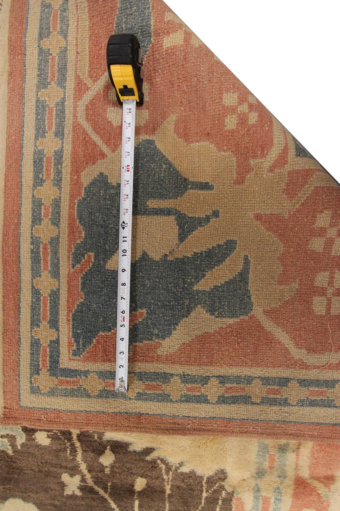 Türkischer Oushak-Teppich im Art nouveau-Stil, 9x12, selten, 259 cm x 356 cm im Angebot 6
