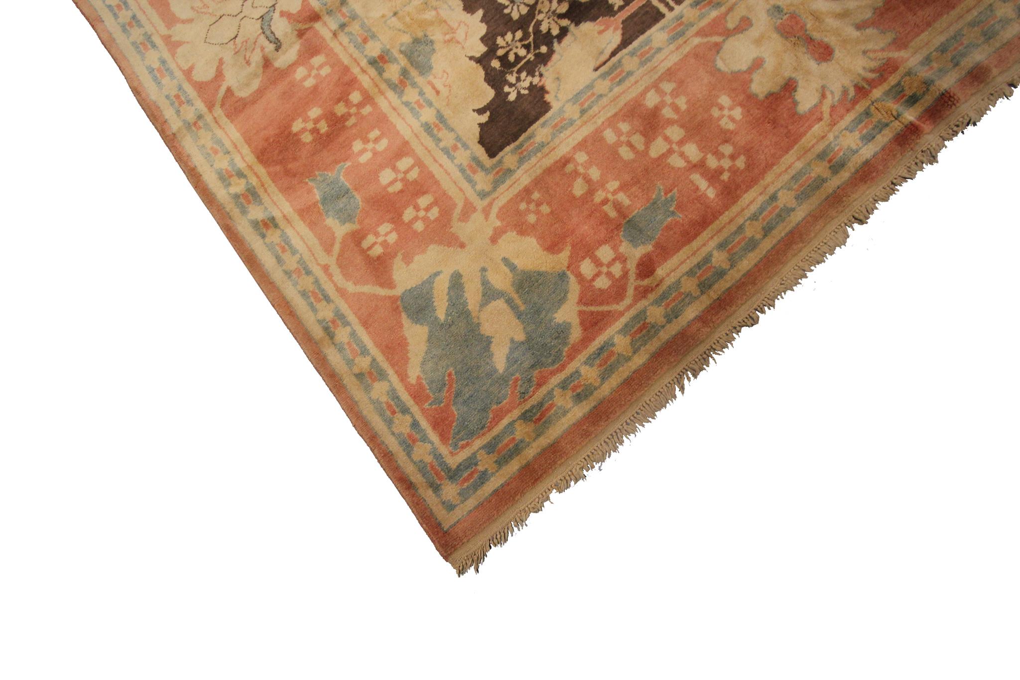 Türkischer Oushak-Teppich im Art nouveau-Stil, 9x12, selten, 259 cm x 356 cm (Wolle) im Angebot
