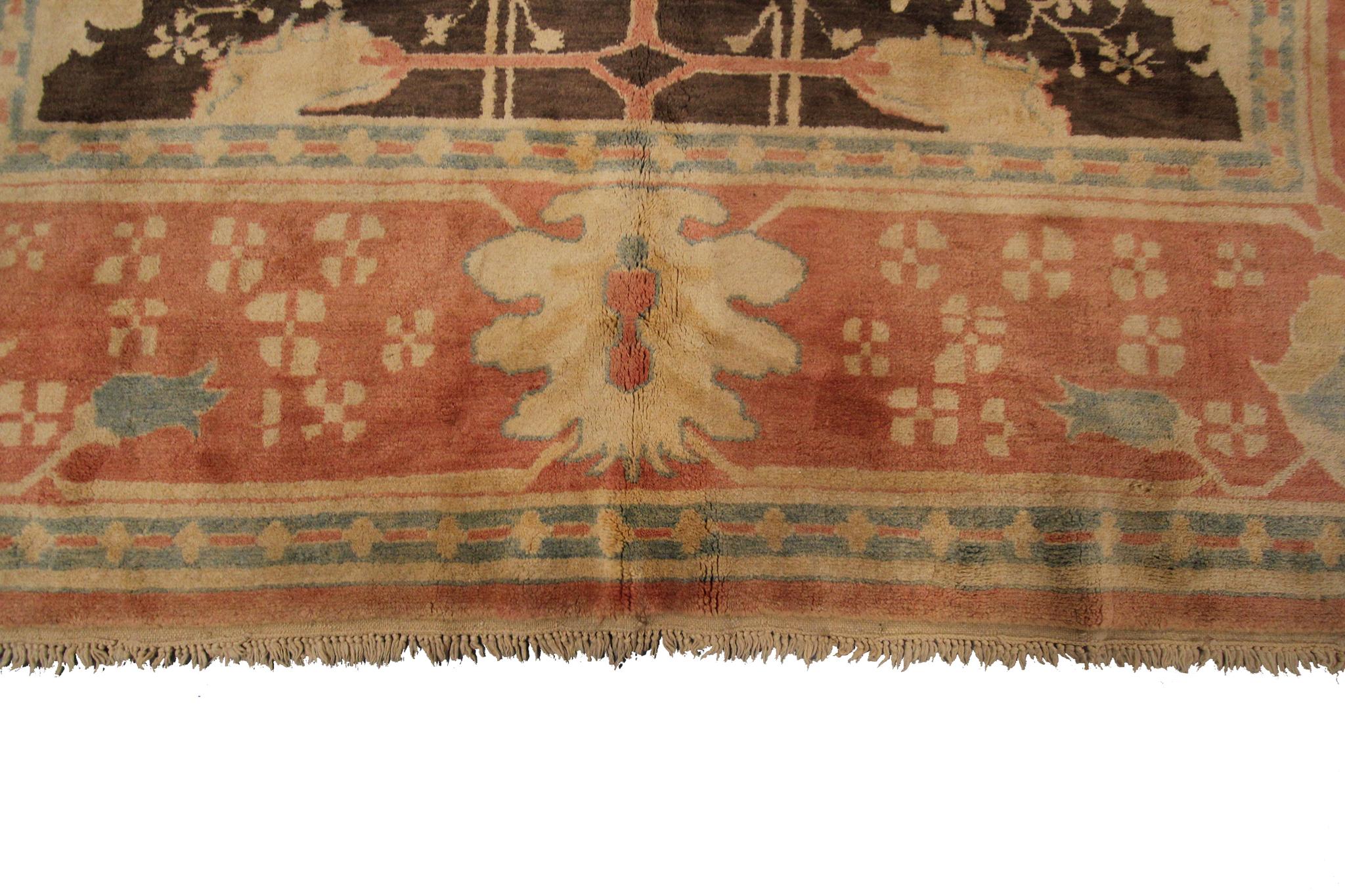 Türkischer Oushak-Teppich im Art nouveau-Stil, 9x12, selten, 259 cm x 356 cm im Angebot 1