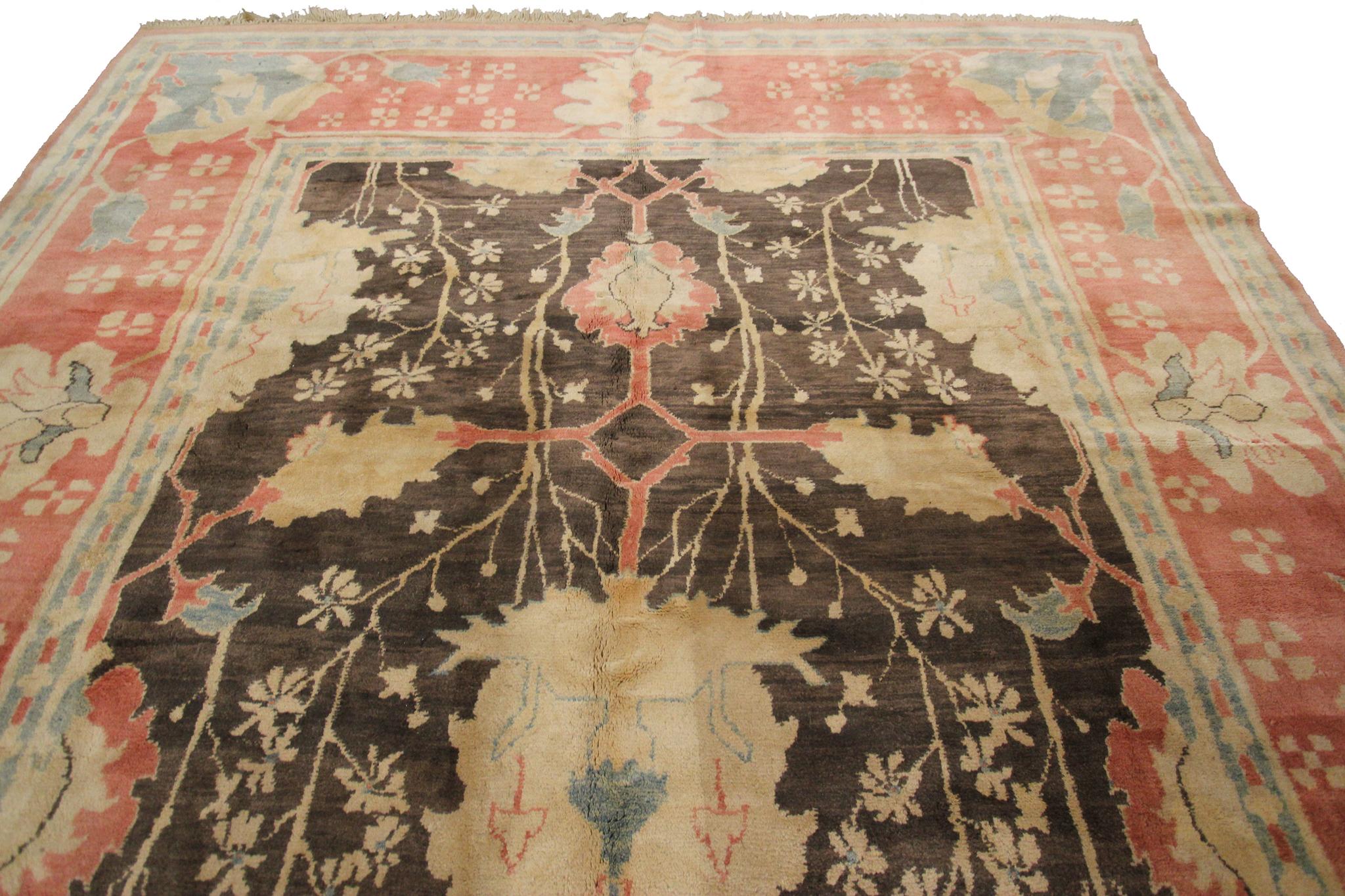 Türkischer Oushak-Teppich im Art nouveau-Stil, 9x12, selten, 259 cm x 356 cm im Angebot 3