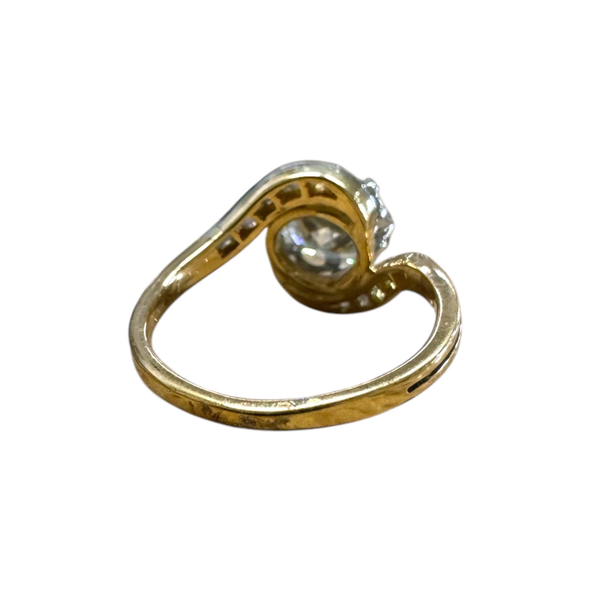 Vintage Art Nouveau Unique Diamond Engagement Ring For Sale 5