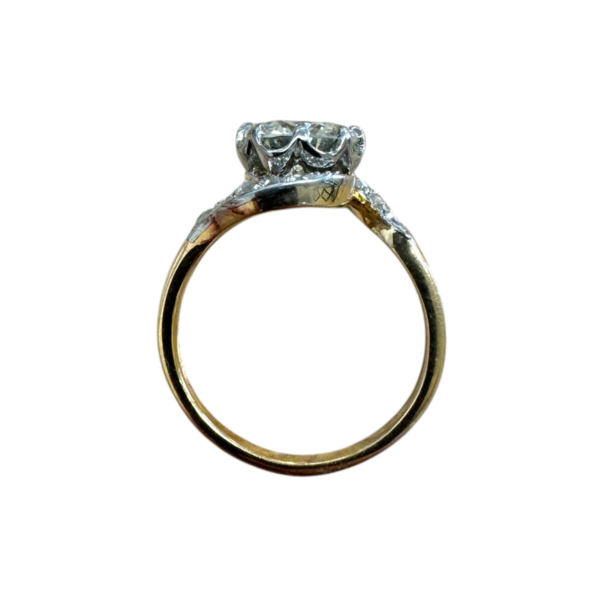 Vintage Art Nouveau Unique Diamond Engagement Ring For Sale 6