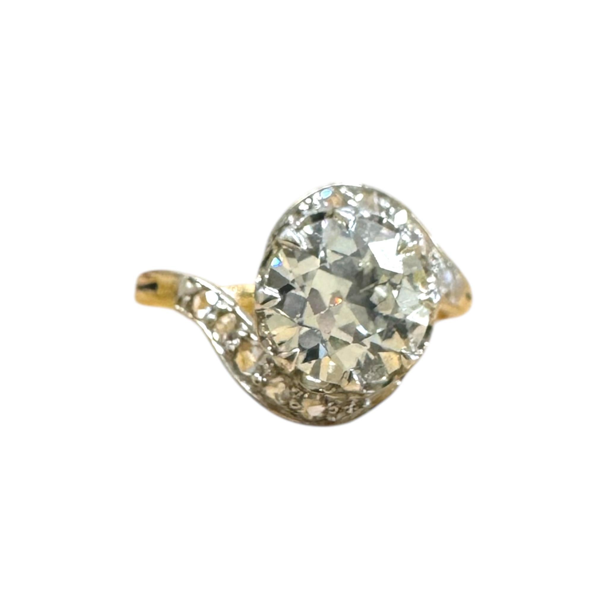 Vintage Art Nouveau Unique Diamond Engagement Ring For Sale 8