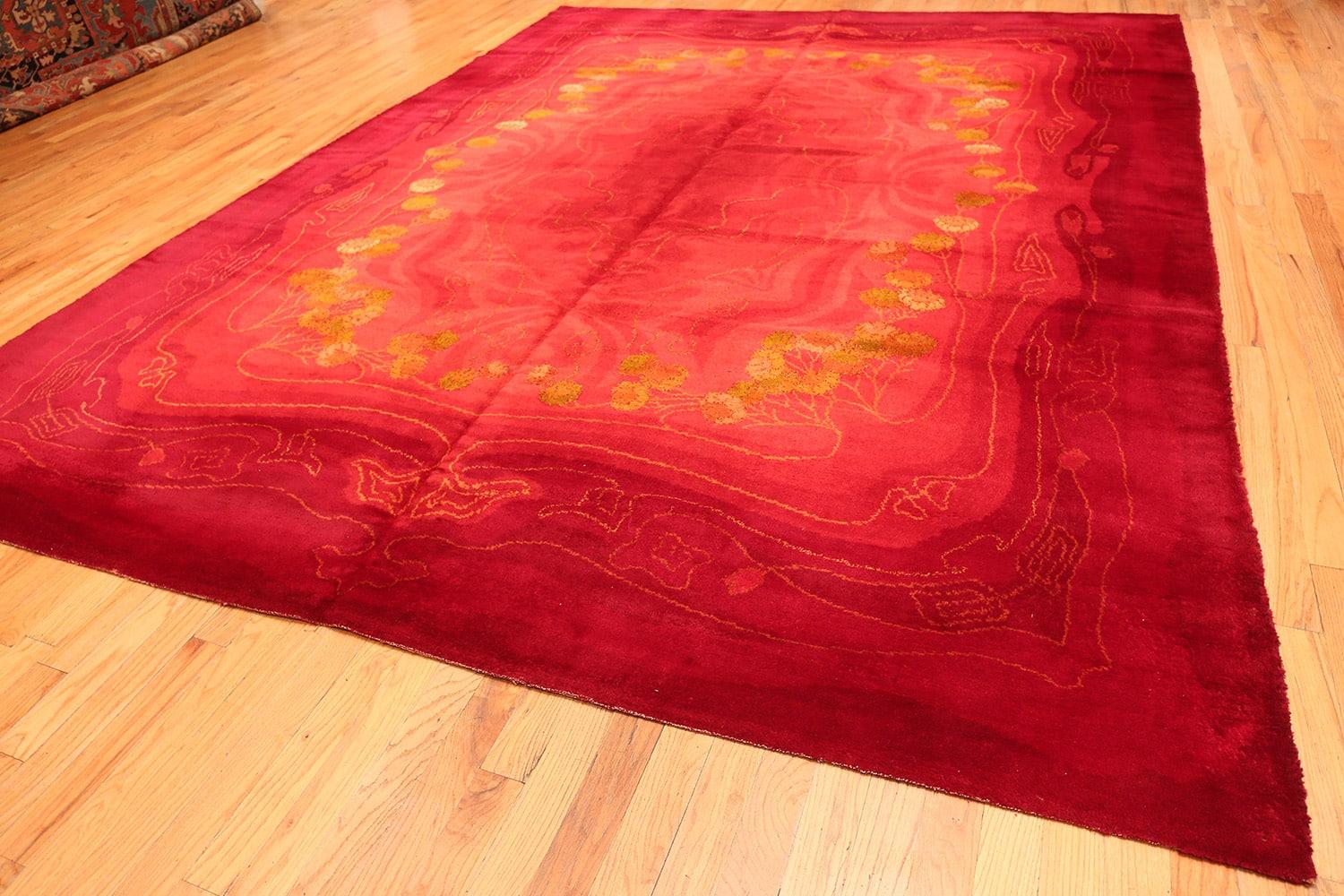 Wool Vintage Art Nouveau Wilton Carpet. Size: 10 ft 8 in x 14 ft 3 in