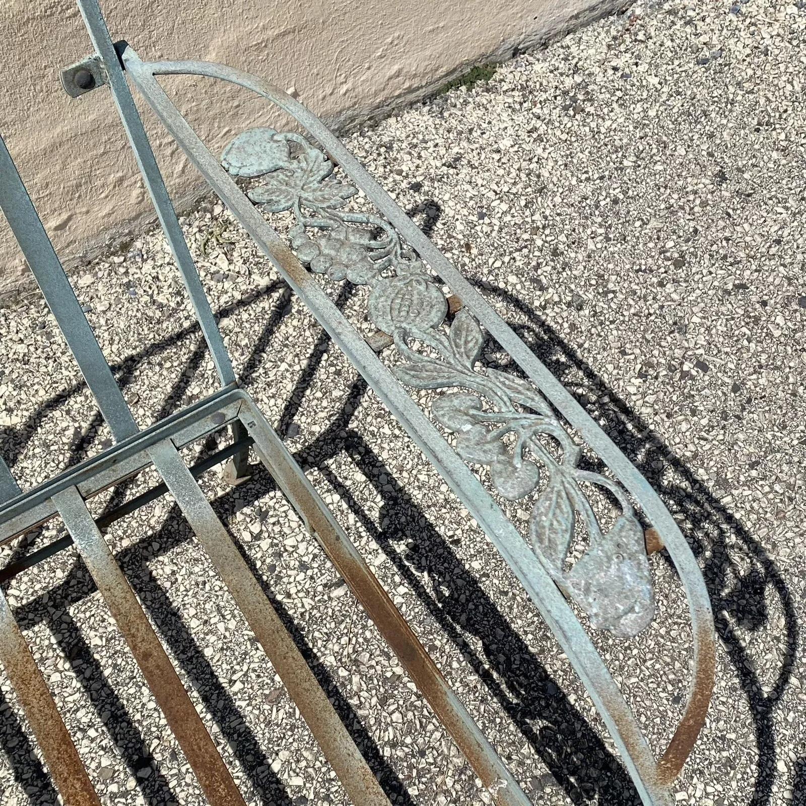 Vintage Art Nouveau Wrought Iron Woodard Style Garden Patio Sofa Chair Set 4 Pcs For Sale 1
