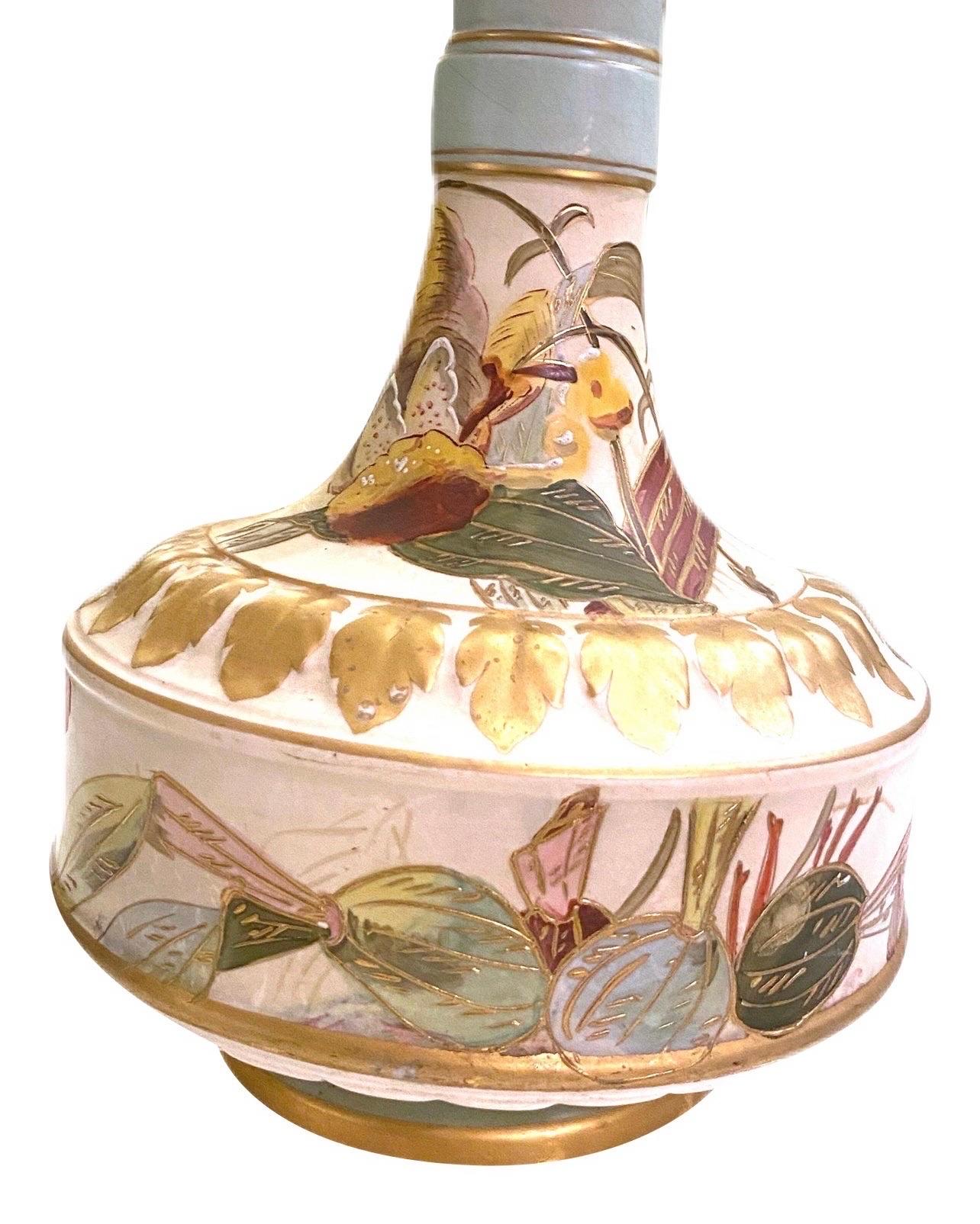 Vintage art Nuevo Hand Painted Onions Vase For Sale 3