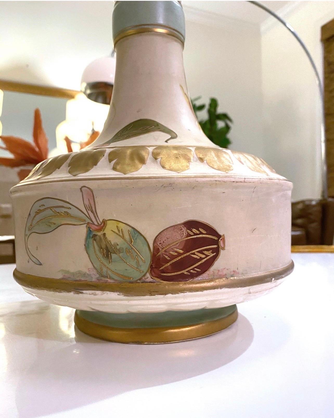 Art Nouveau Vintage art Nuevo Hand Painted Onions Vase For Sale