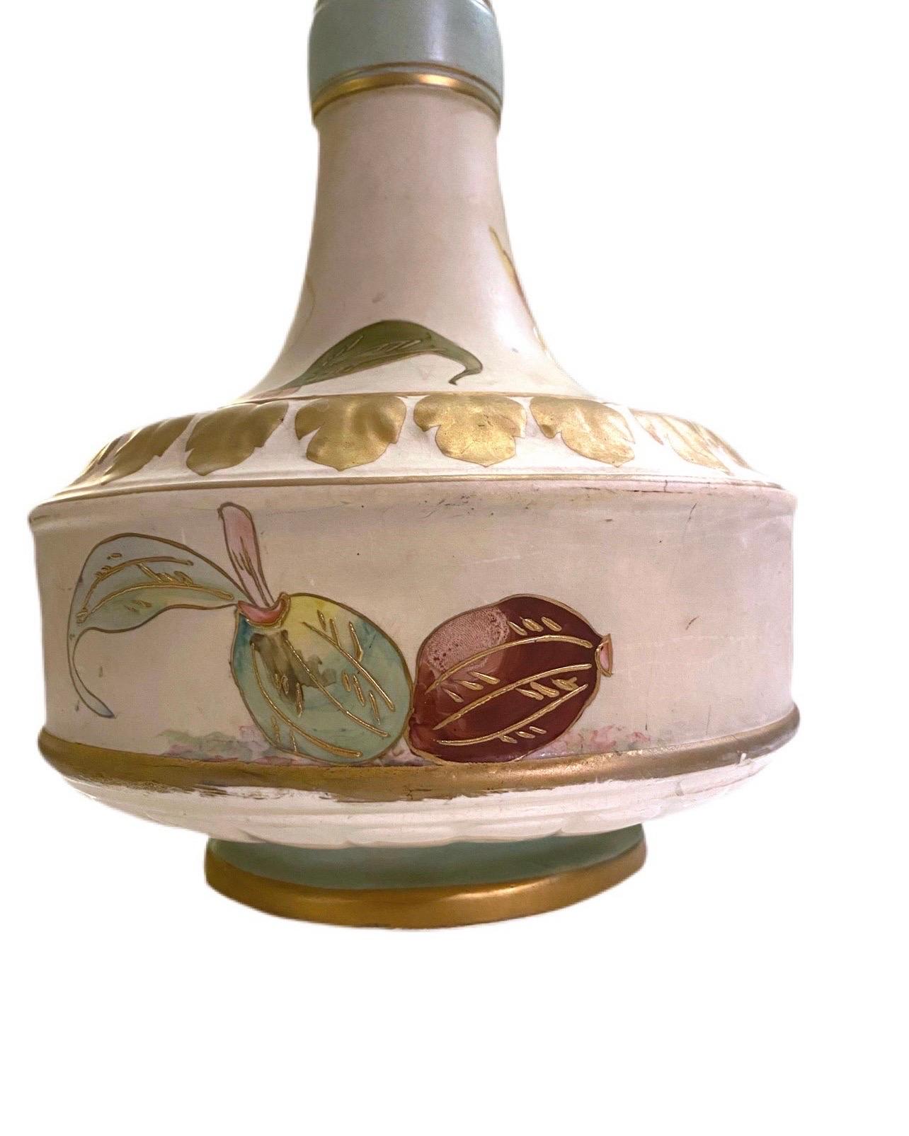 20th Century Vintage art Nuevo Hand Painted Onions Vase For Sale