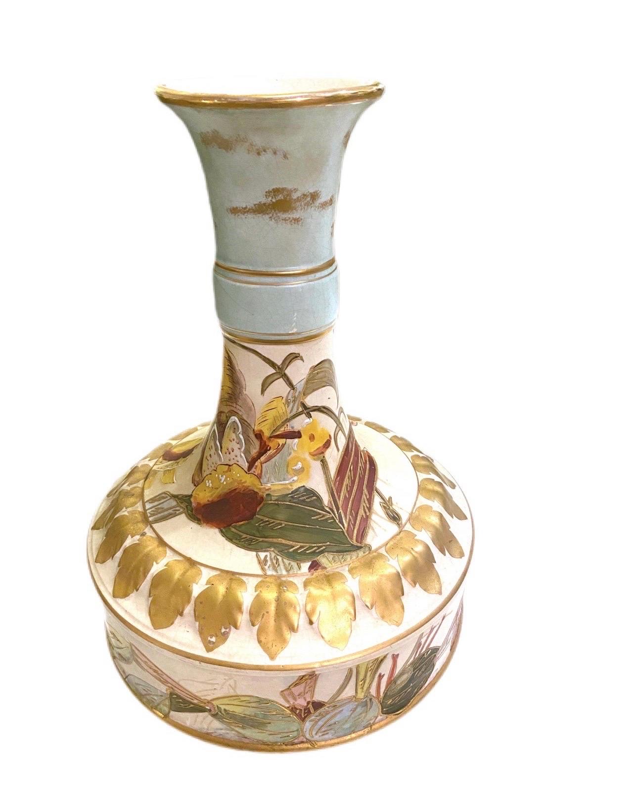 Vintage art Nuevo Hand Painted Onions Vase For Sale 1