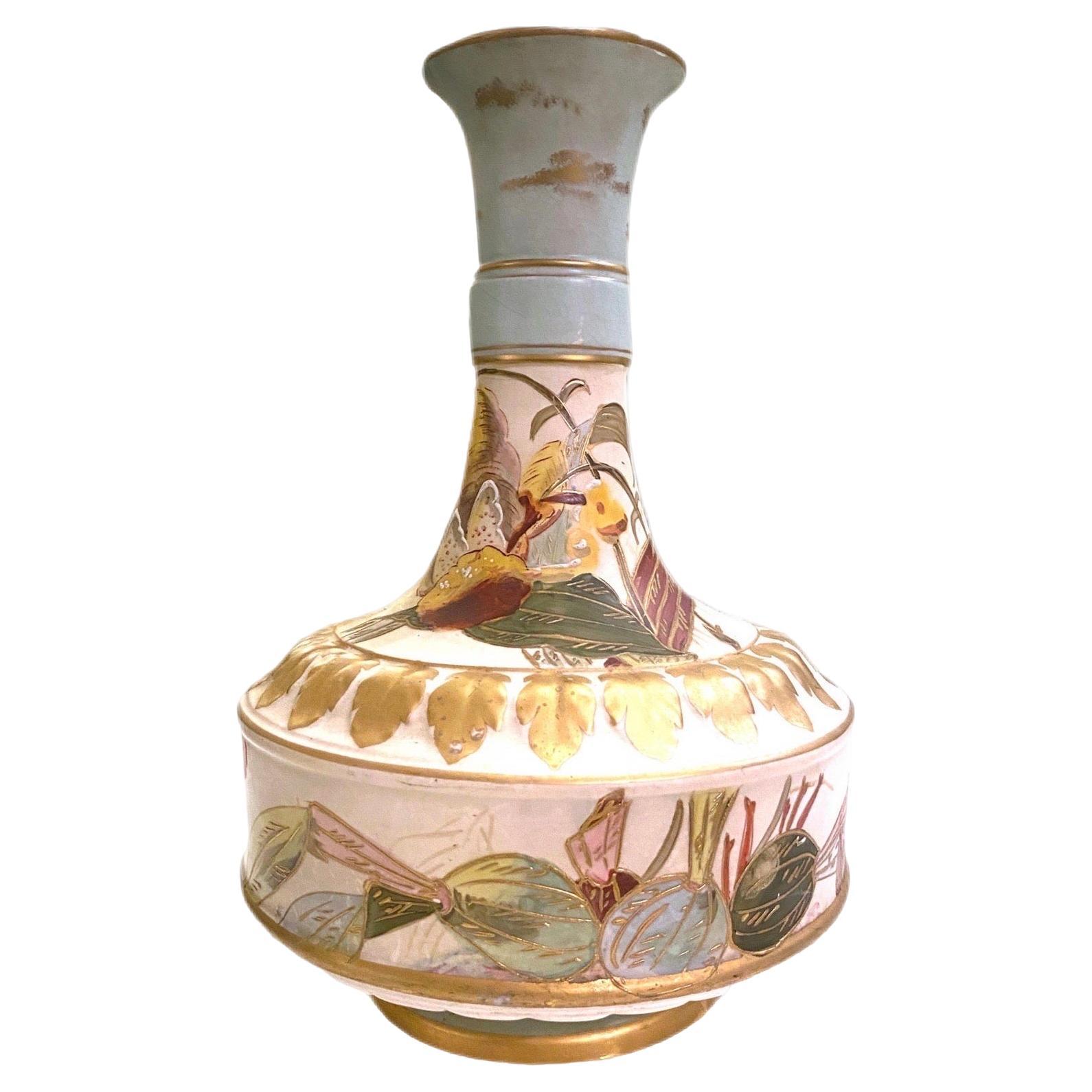 Vintage art Nuevo Hand Painted Onions Vase For Sale