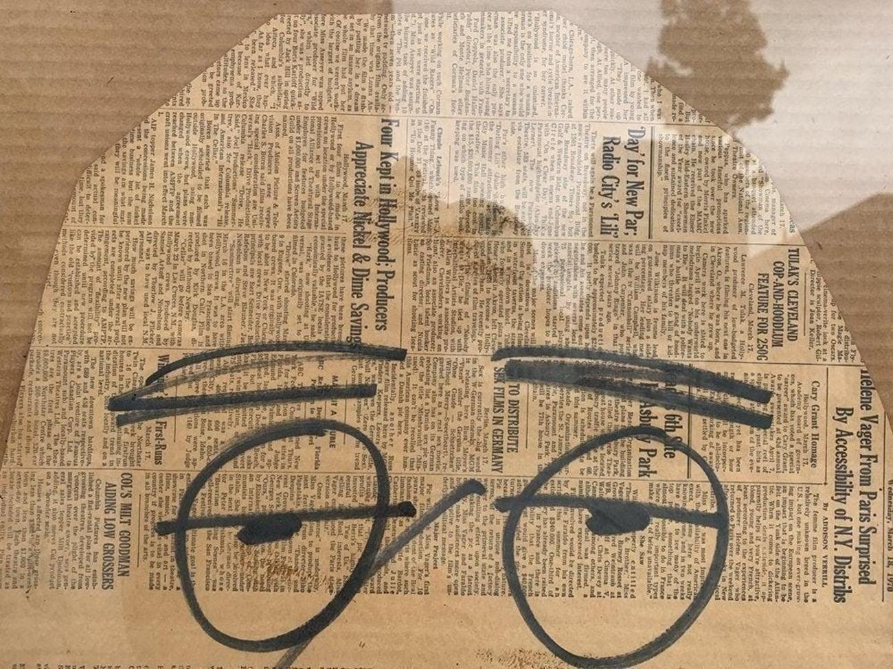 American Vintage Art on Newspaper from 1970 by Ernest Pintoff