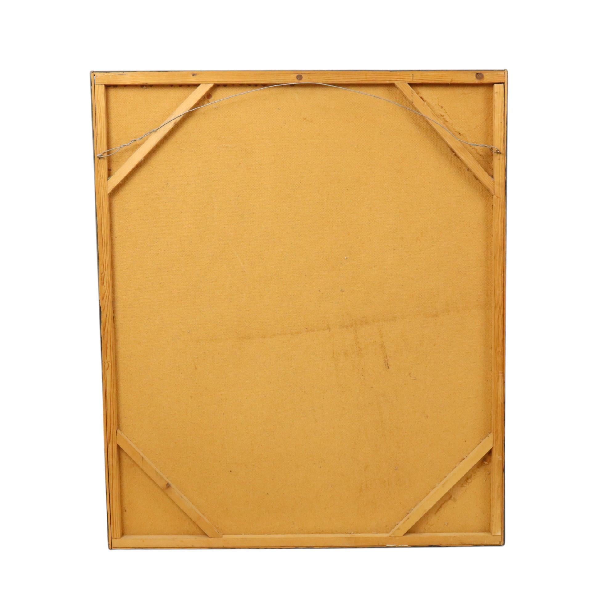 Vintage Art auf Holzteller XL Nele Boudry Ölpastell 93cm im Angebot 9