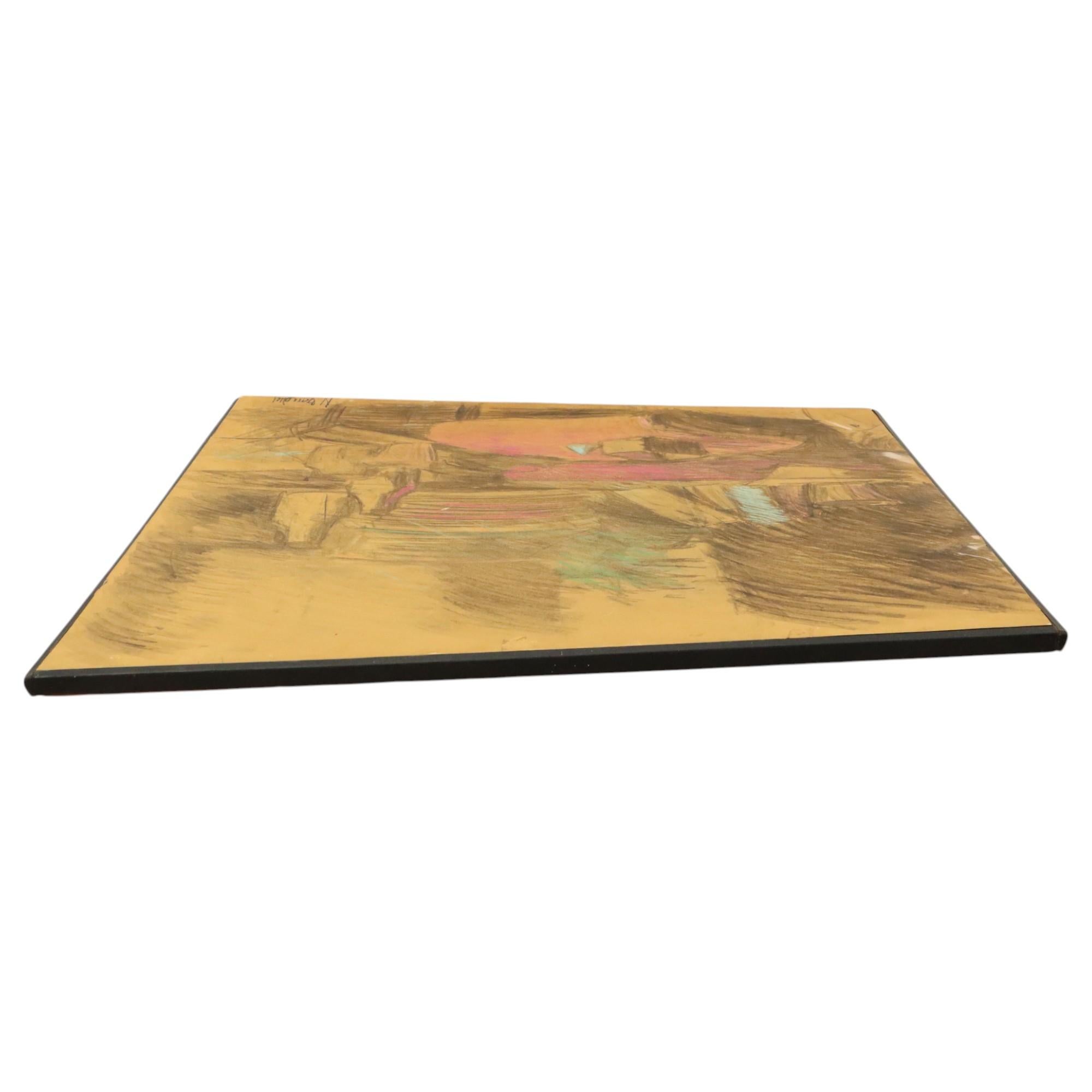 Vintage Art auf Holzteller XL Nele Boudry Ölpastell 93cm im Angebot 10