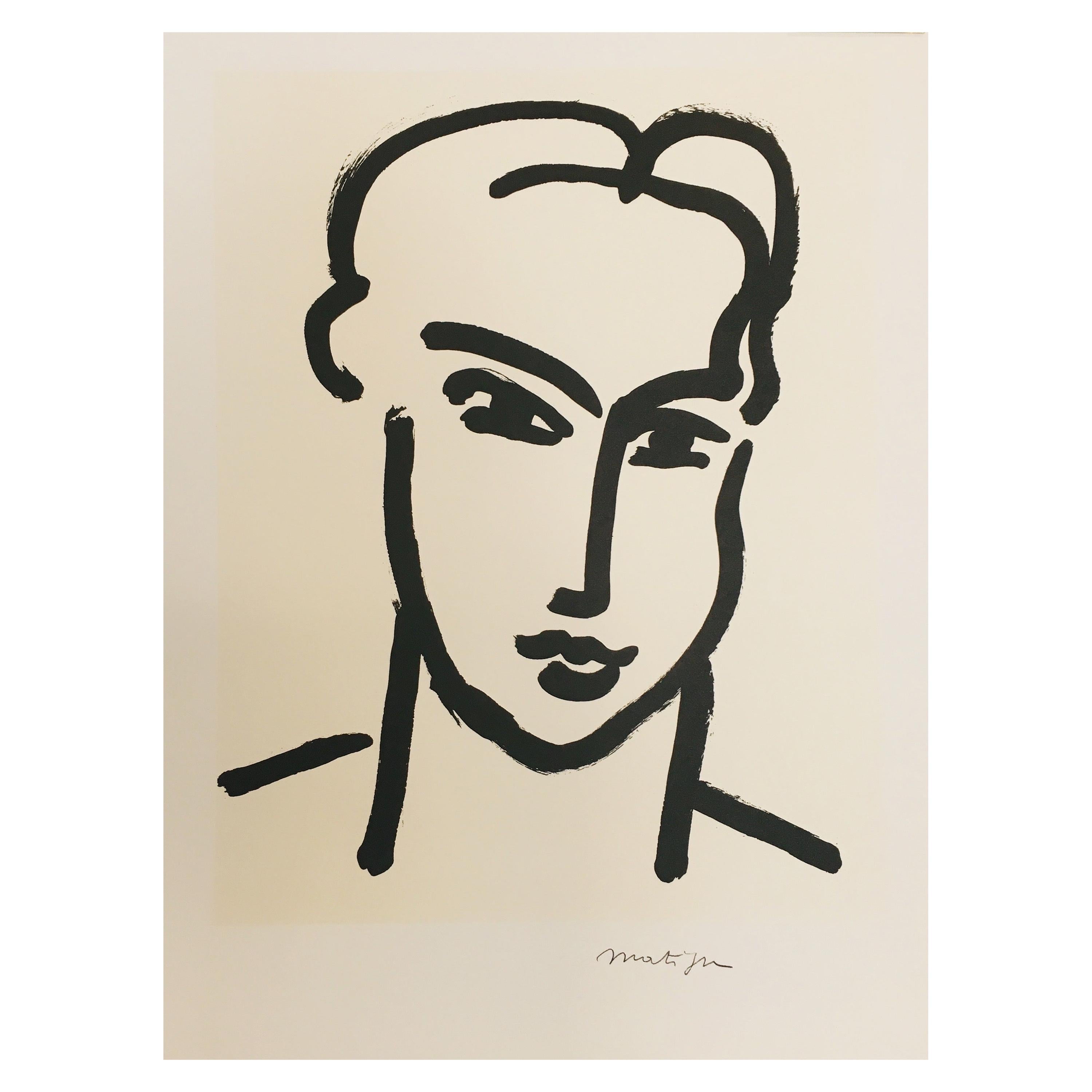 Vintage Art Poster Henri Matisse 'Grande Tete De Katia' 1994