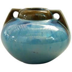 Vintage Art Pottery Mirrored Glaze Gourd Form Vase by Fulper, 20th Century